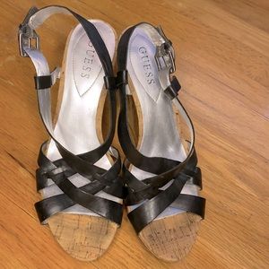 Guess | Strappy Cork Wedges